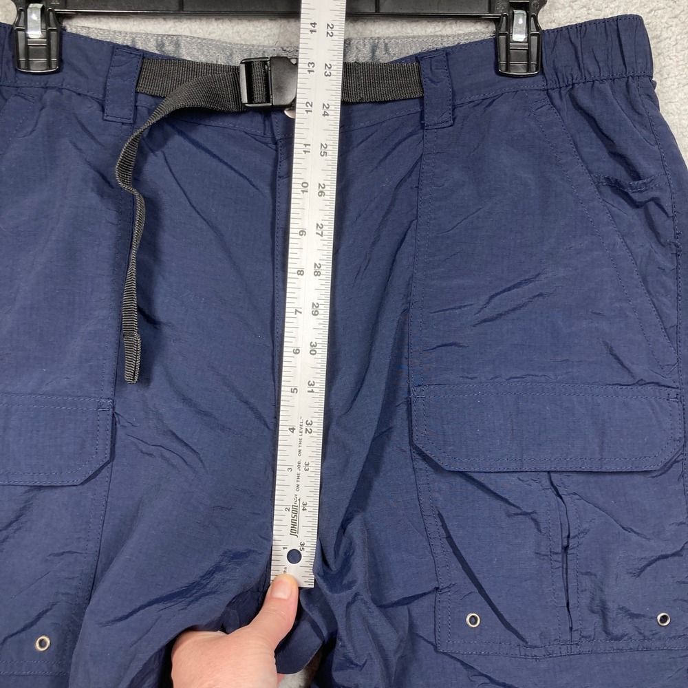 North River Cargo Shorts Mens 40 Navy Blue Ripstop Nylon Belted Hiking Utility - Picture 3 of 12